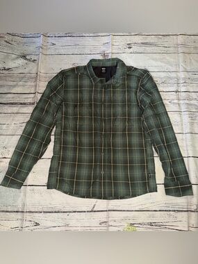 REI Men's Dark Green Plaid Button-Down Shirt